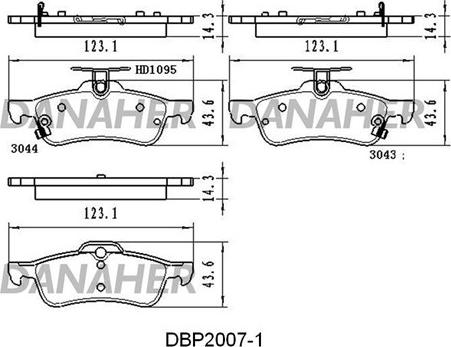 Danaher DBP2007/1 - Brake Pad Set, disc brake autospares.lv