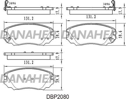 Danaher DBP2080 - Brake Pad Set, disc brake autospares.lv