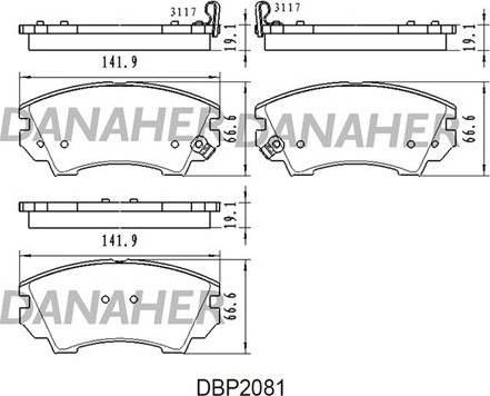 Danaher DBP2081 - Brake Pad Set, disc brake autospares.lv