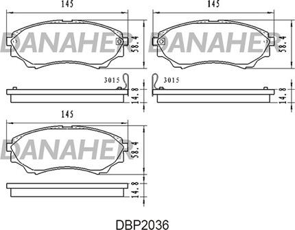 Danaher DBP2036 - Brake Pad Set, disc brake autospares.lv