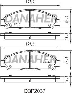 Danaher DBP2037 - Brake Pad Set, disc brake autospares.lv