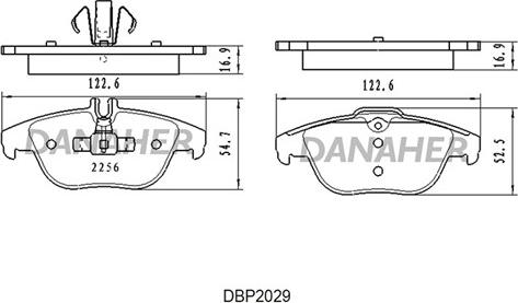 Danaher DBP2029 - Brake Pad Set, disc brake autospares.lv