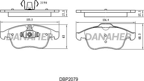 Danaher DBP2079 - Brake Pad Set, disc brake autospares.lv