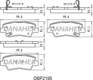 Danaher DBP2195 - Brake Pad Set, disc brake autospares.lv