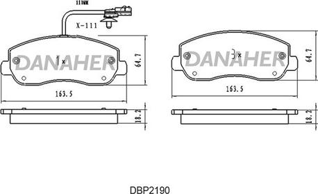 Danaher DBP2190 - Brake Pad Set, disc brake autospares.lv