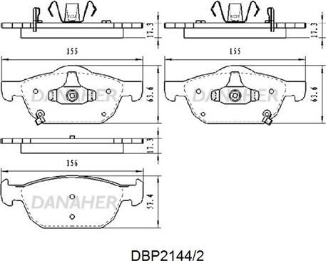 Danaher DBP2144/2 - Brake Pad Set, disc brake autospares.lv