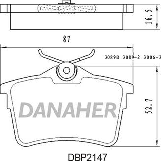 Danaher DBP2147 - Brake Pad Set, disc brake autospares.lv