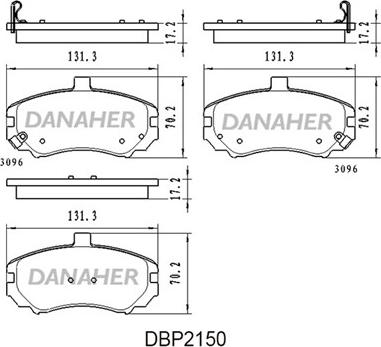 Danaher DBP2150 - Brake Pad Set, disc brake autospares.lv