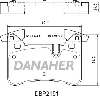 Danaher DBP2151 - Brake Pad Set, disc brake autospares.lv