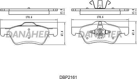 Danaher DBP2161 - Brake Pad Set, disc brake autospares.lv