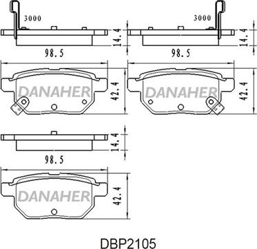 Danaher DBP2105 - Brake Pad Set, disc brake autospares.lv