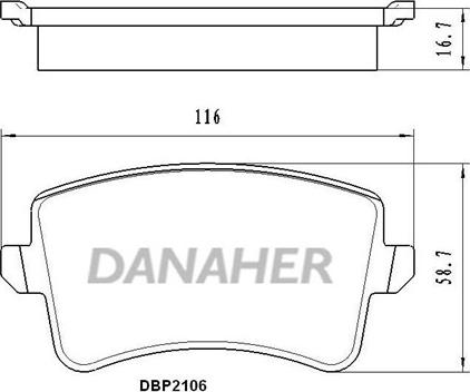 Danaher DBP2106 - Brake Pad Set, disc brake autospares.lv