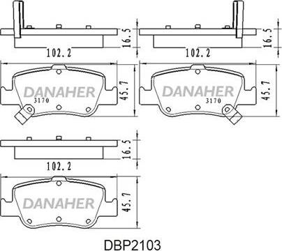 Danaher DBP2103 - Brake Pad Set, disc brake autospares.lv