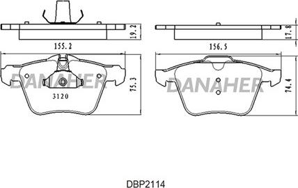 Danaher DBP2114 - Brake Pad Set, disc brake autospares.lv