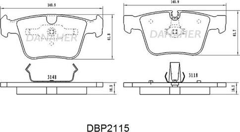 Danaher DBP2115 - Brake Pad Set, disc brake autospares.lv
