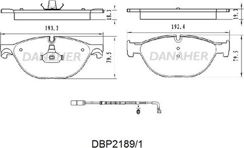 Danaher DBP2189/1 - Brake Pad Set, disc brake autospares.lv