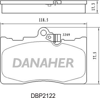 Danaher DBP2122 - Brake Pad Set, disc brake autospares.lv