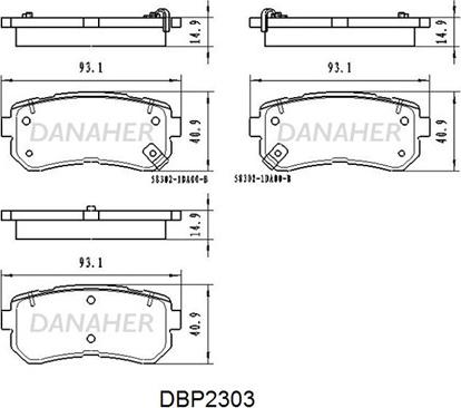 Danaher DBP2303 - Brake Pad Set, disc brake autospares.lv