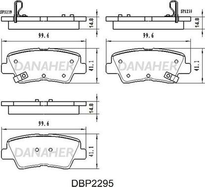 Danaher DBP2295 - Brake Pad Set, disc brake autospares.lv