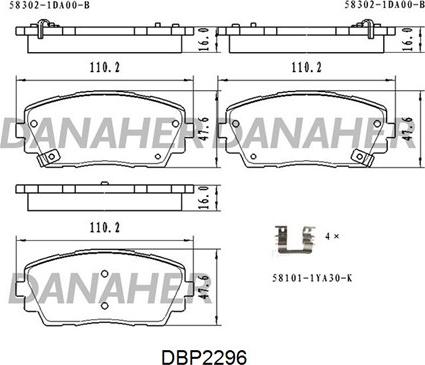 Danaher DBP2296 - Brake Pad Set, disc brake autospares.lv