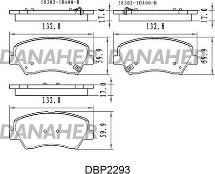 Danaher DBP2293 - Brake Pad Set, disc brake autospares.lv