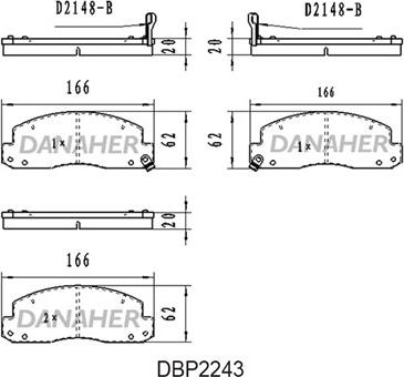 Danaher DBP2243 - Brake Pad Set, disc brake autospares.lv