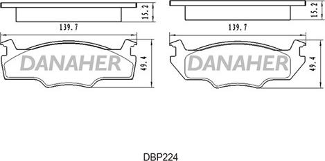 Danaher DBP224 - Brake Pad Set, disc brake autospares.lv