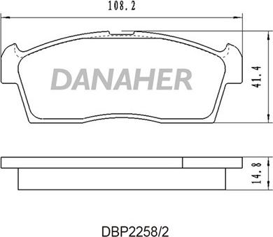 Danaher DBP2258/2 - Brake Pad Set, disc brake autospares.lv