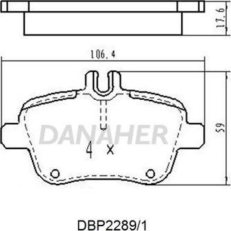 Danaher DBP2289/1 - Brake Pad Set, disc brake autospares.lv