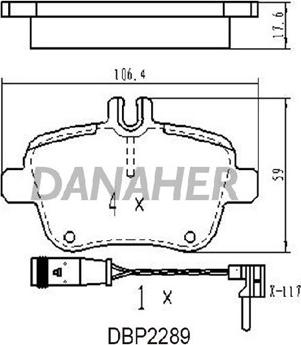 Danaher DBP2289 - Brake Pad Set, disc brake autospares.lv