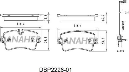 Danaher DBP2226-01 - Brake Pad Set, disc brake autospares.lv