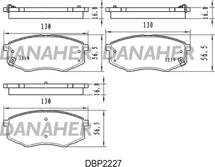 Danaher DBP2227 - Brake Pad Set, disc brake autospares.lv