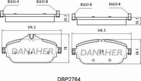 Danaher DBP2764 - Brake Pad Set, disc brake autospares.lv