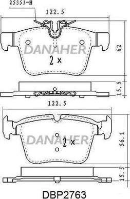 Danaher DBP2763 - Brake Pad Set, disc brake autospares.lv