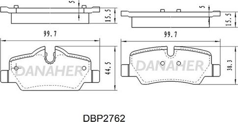 Danaher DBP2762 - Brake Pad Set, disc brake autospares.lv