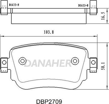 Danaher DBP2709 - Brake Pad Set, disc brake autospares.lv