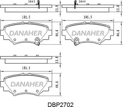 Danaher DBP2702 - Brake Pad Set, disc brake autospares.lv