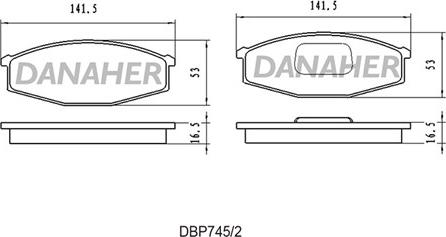 Danaher DBP745/2 - Brake Pad Set, disc brake autospares.lv