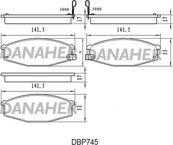 Danaher DBP745 - Brake Pad Set, disc brake autospares.lv