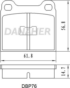 Danaher DBP76 - Brake Pad Set, disc brake autospares.lv