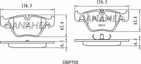 Danaher DBP705 - Brake Pad Set, disc brake autospares.lv