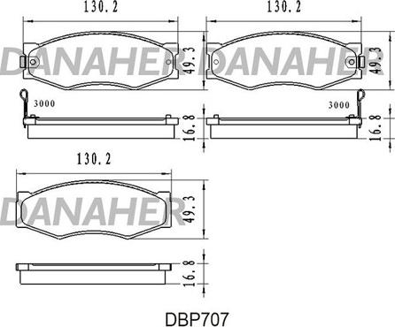 Danaher DBP707 - Brake Pad Set, disc brake autospares.lv