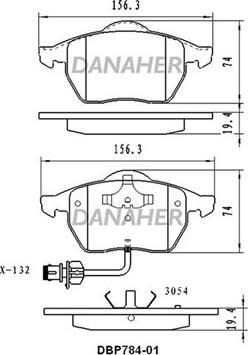 Danaher DBP784-01 - Brake Pad Set, disc brake autospares.lv