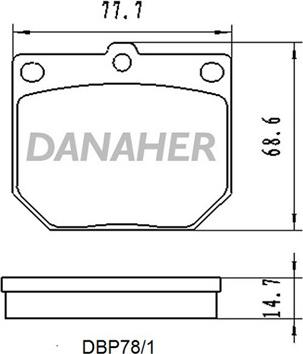 Danaher DBP78/1 - Brake Pad Set, disc brake autospares.lv