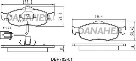 Danaher DBP782-01 - Brake Pad Set, disc brake autospares.lv