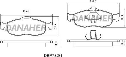 Danaher DBP782/1 - Brake Pad Set, disc brake autospares.lv