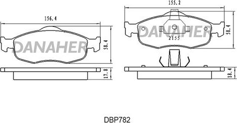Danaher DBP78/2 - Brake Pad Set, disc brake autospares.lv