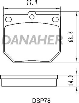 Danaher DBP78 - Brake Pad Set, disc brake autospares.lv