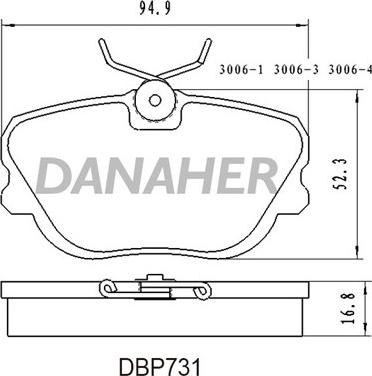 Danaher DBP731 - Brake Pad Set, disc brake autospares.lv