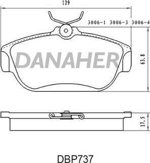 Danaher DBP737 - Brake Pad Set, disc brake autospares.lv